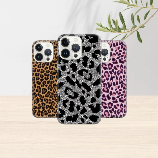 Animal Fur Print Phone Case Trashy Y2k, Pink Leopard Cover for iPhone 15 14 13 12, Samsung S23 S22 A74 A54 A14, Pixel 8 Pro 7A