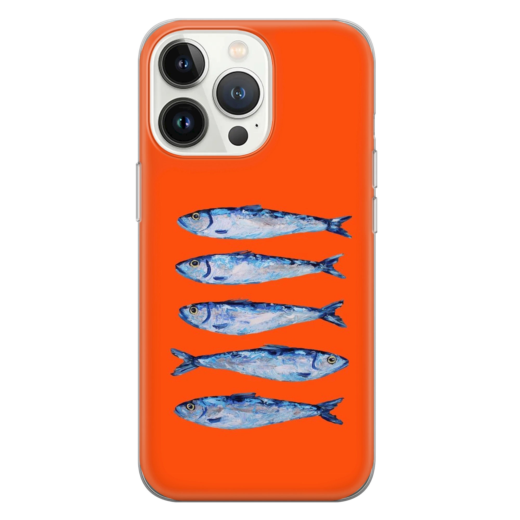 Cute Sardines Phone Case Fish Marine Mediterranean Watter Color Cover