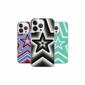 Vintage Star Pattern Phone Case Retro Aesthetic Cover for iPhone 15 14 13 12, Samsung S23 S22 A74 A54 A14, Pixel 8 Pro 7A