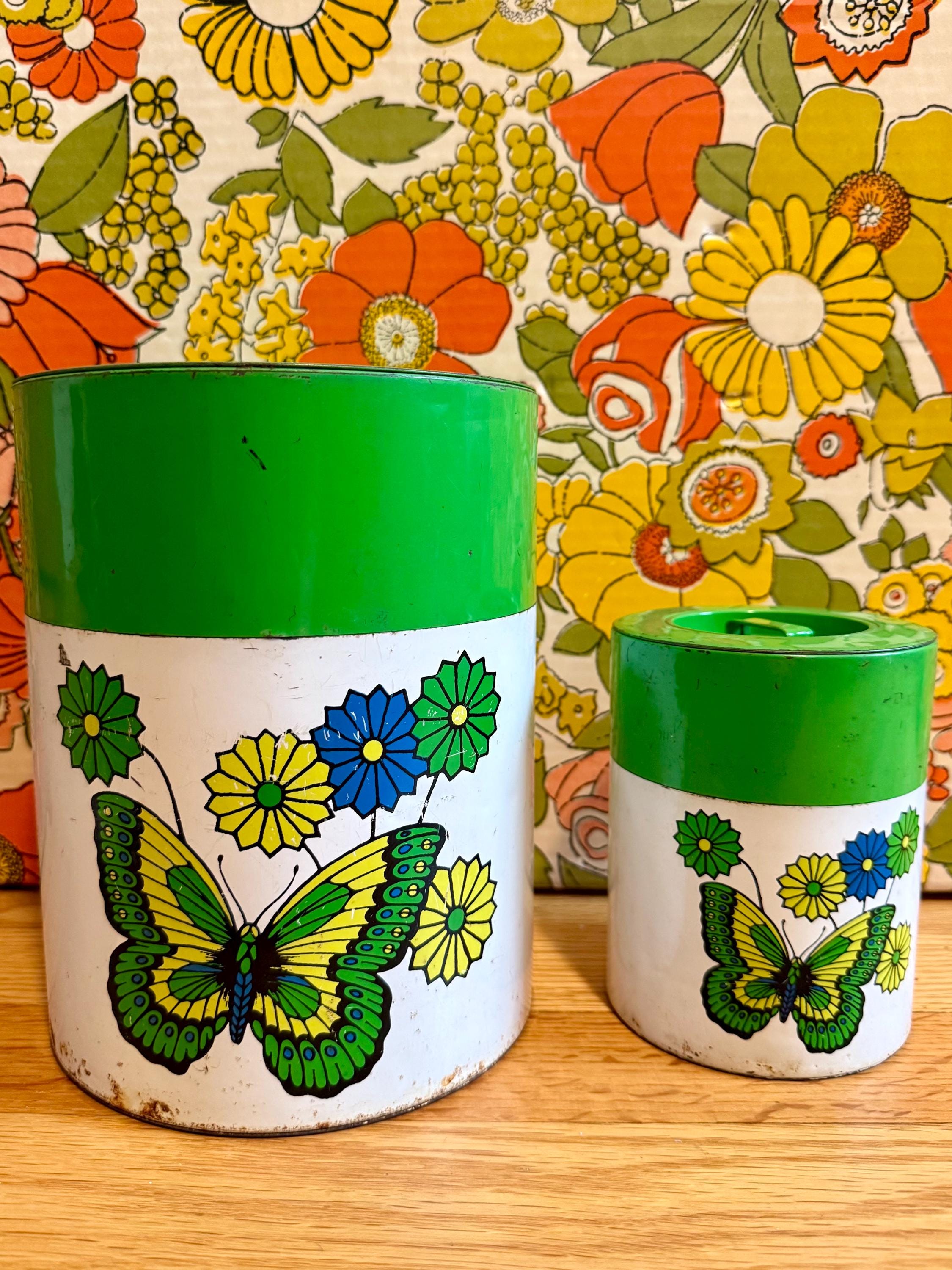 Vintage Storage Canister Set Butterfly - Etsy