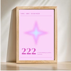 222 Angel Number Wall Art - Spiritual Wall Decor - Digital Download