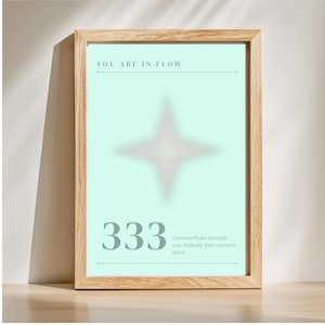 333 Angel Number Wall Art - Spiritual Wall Decor - Digital Download