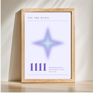 1111 Angel Number Wall Art - Spiritual Wall Decor - Digital Download
