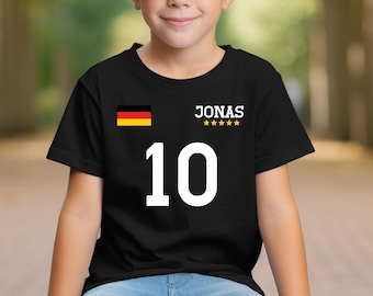 Personalisierbares Fußball T-Shirt Kinder, Kinder T-Shirt, Fußball T-Shirt Jungen, EM T-Shirt, Fußballtrikot Jungen, Geburtstagsgeschenk