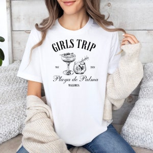 Personalisierbare Girls Trip Shirts, Mädels Trip Shirt, Mädels on Tour Shirt, Mallorca Shirts, Party Shirts für Frauen, Gruppenshirts Bild 6