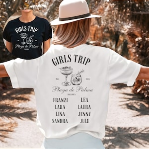 Personalisierbare Girls Trip Shirts, Mädels Trip Shirt, Mädels on Tour Shirt, Mallorca Shirts, Party Shirts für Frauen, Gruppenshirts Bild 1