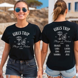 Personalisierbare Girls Trip Shirts, Mädels Trip Shirt, Mädels on Tour Shirt, Mallorca Shirts, Party Shirts für Frauen, Gruppenshirts Bild 2