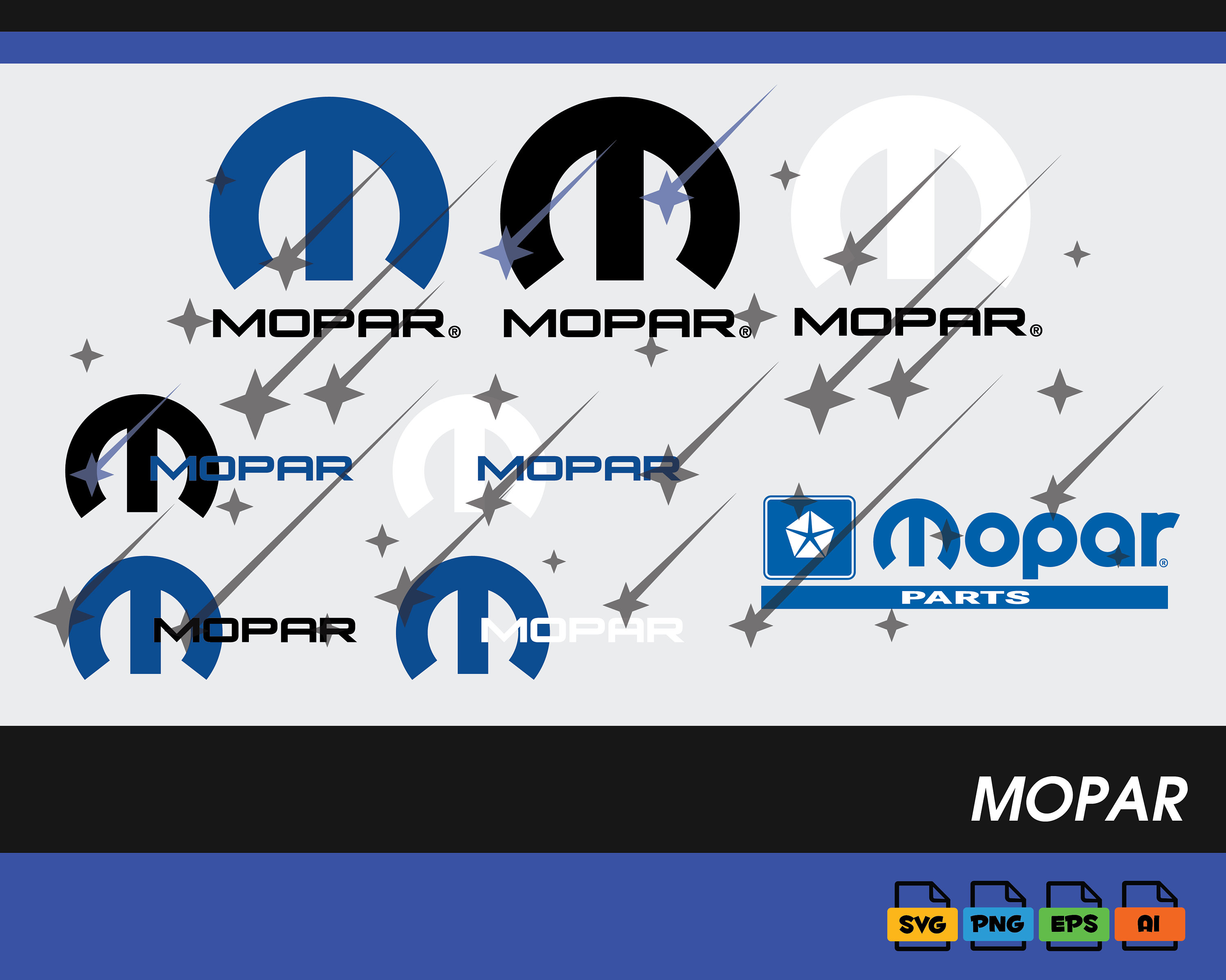 Mopar SVG and 300 Dpi PNG Eps Dxf Formats Ready to Use for Cricut and
