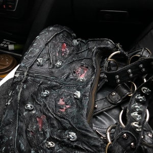 Sac recyclé grunge, sac en chair avant-gardiste, sac en cuir punk fait main, sac à bandoulière alternatif gothique