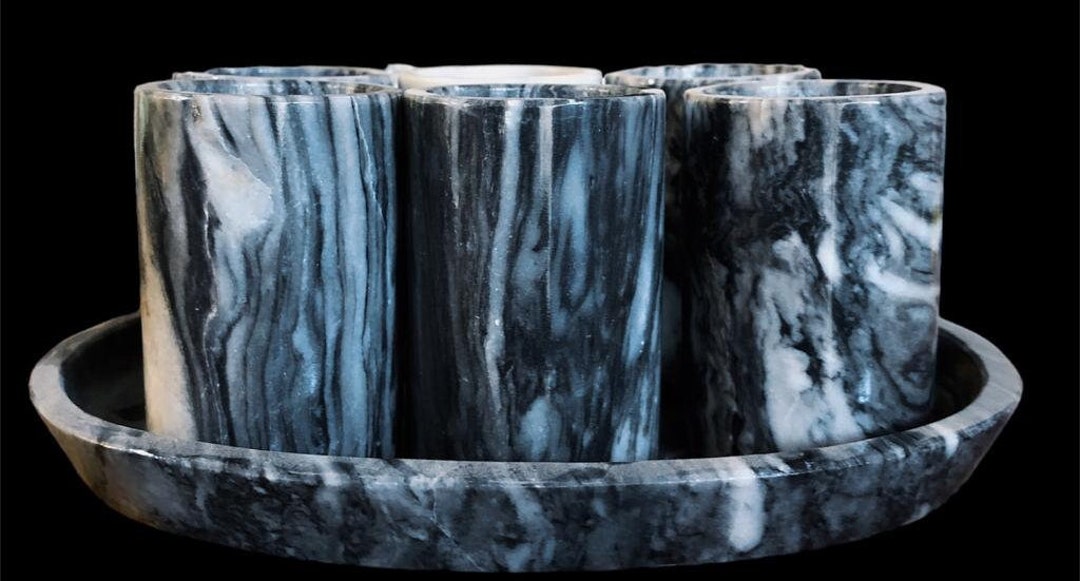 Onyx Glasses 7 Pieces Set - Etsy