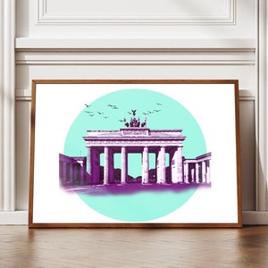 Berlin Poster Brandenburg Gate Architecture Art Print Berlin Illustration Travel Street Art Print fancy decoration picture Wall Art