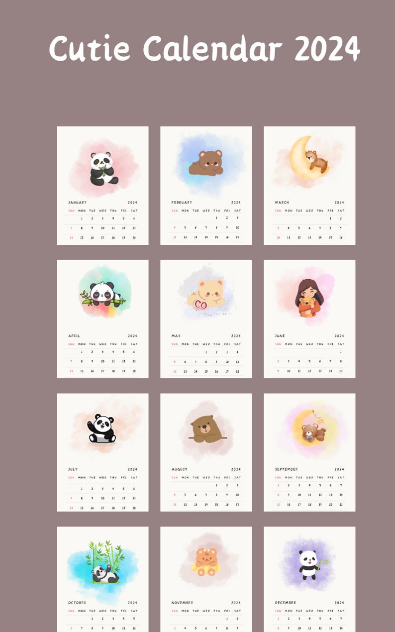 Mini Calendar 2024 Printable Template - Il 794xN.5786635896 7p30 