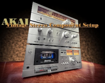 Sistema estéreo HiFi Akai (1974) Amplificador de casete estéreo vintage con sintonizador
