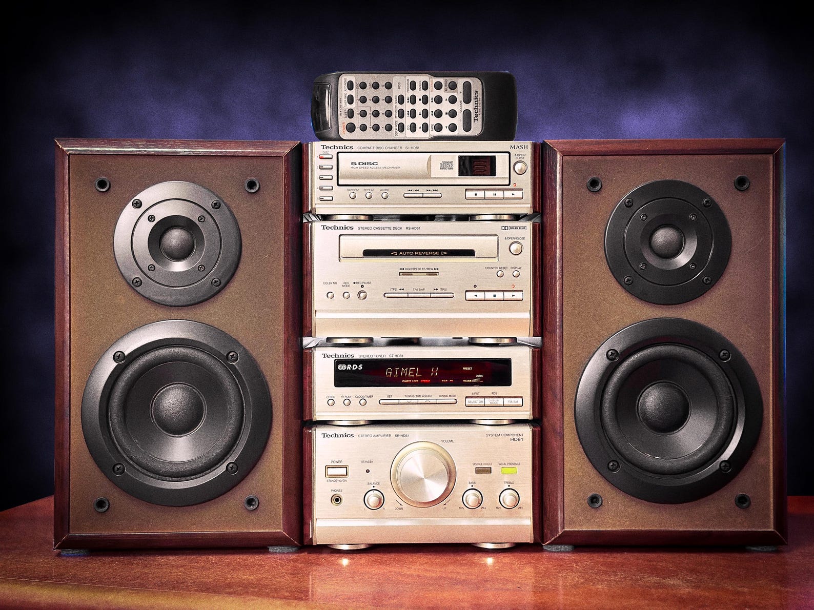 Technics Mini Hifi Tower Vintage Stereo Cassette 5-CD Component System ...