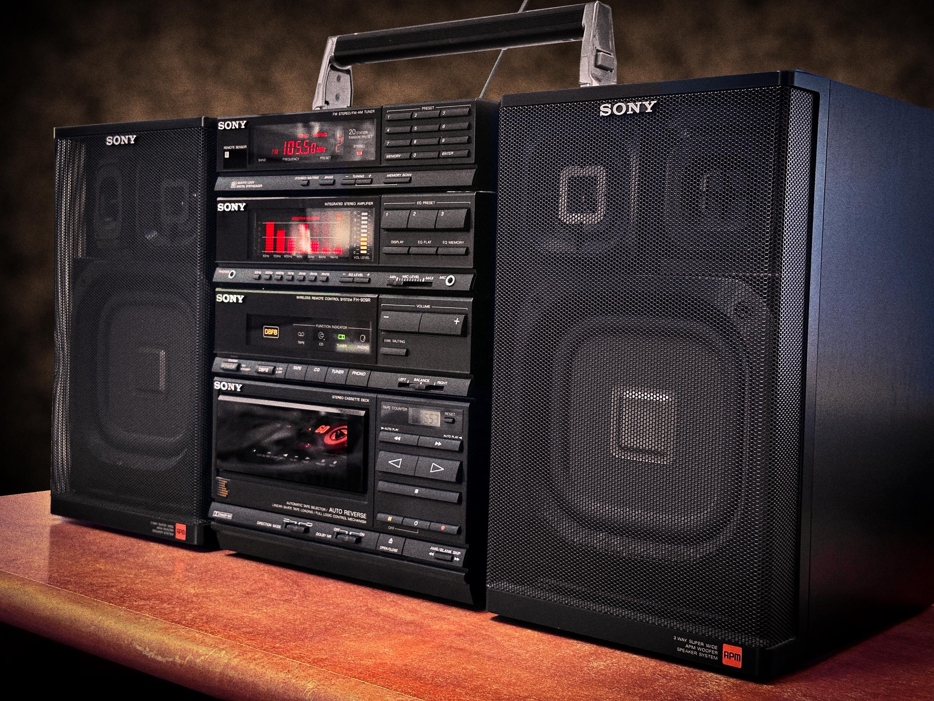 SONY コンポ FH-9 ST-89 TA-89 TC-89 AC-89 SONY FH-909R RED Rare Flagship Vintage Cassette Stereo System - Etsy