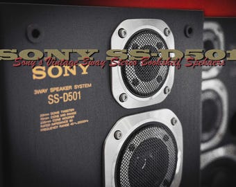 Vintage SONY SS-D501 Stereo Speakers, 3-Way, MINT