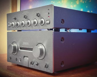 Amplificatore stereo vintage giapponese KENWOOD A-1001 + GE-1001 ed equalizzatore