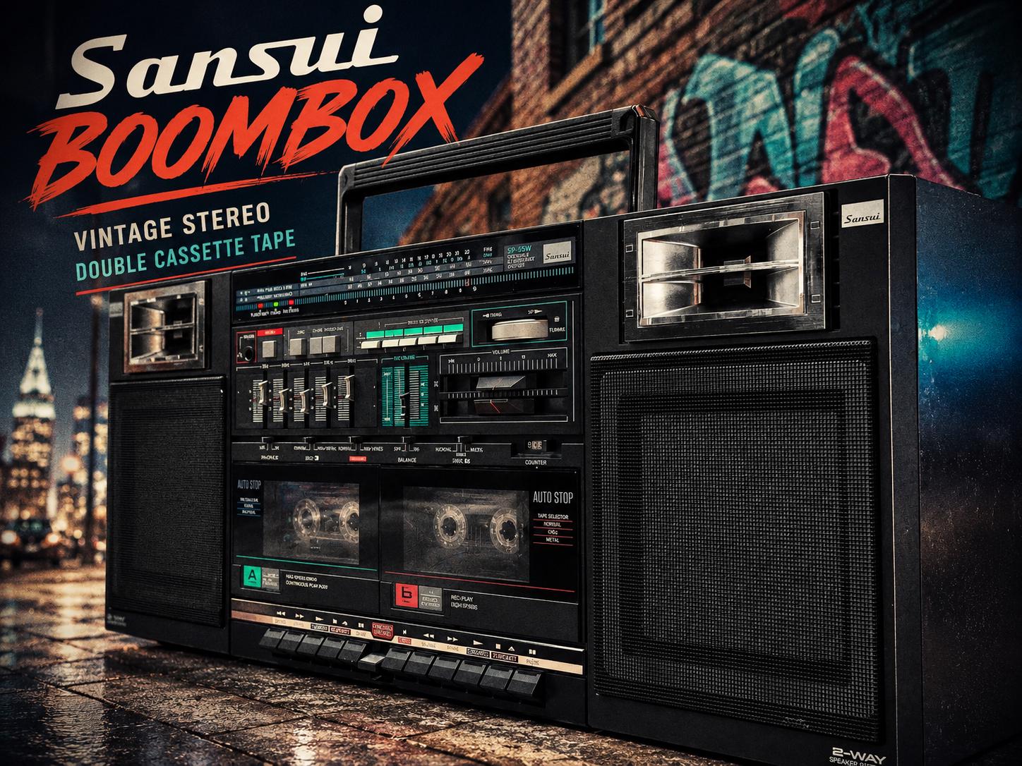 Sansui CP-55W Rare Vintage Cassette Boombox Ghetto Blaster - Etsy