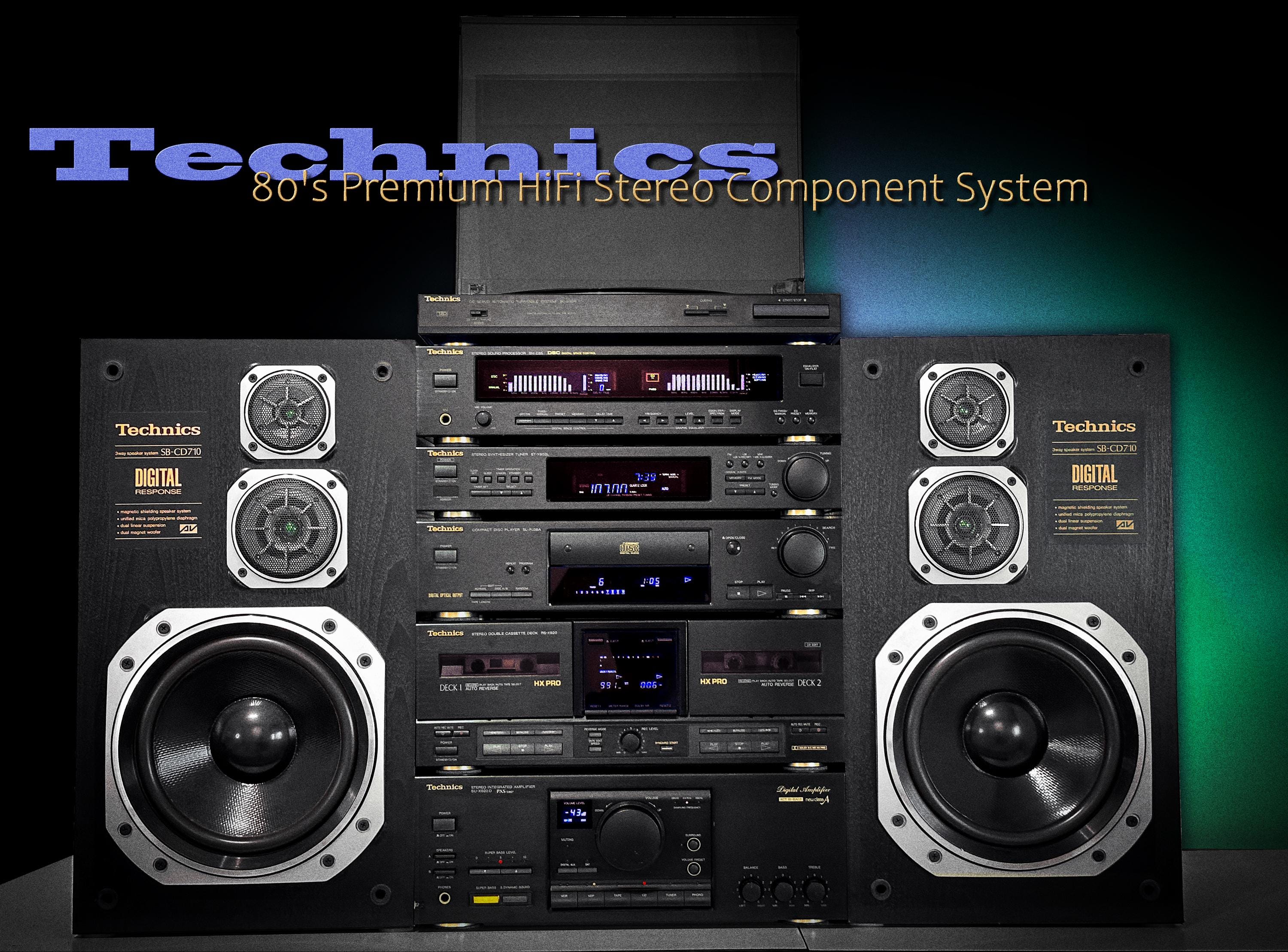 Technics オーディオ機器 セット TECHNICS TOWER SU-X920D Complete Rare Vintage Stereo Component