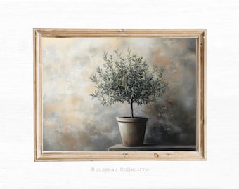 Olive Tree Illustration Art Print: Vintage Botanical Mediterranean Wall Decor