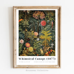 Henri Rousseau Print, Rousseau Poster, Tropical Decor, Botanical Print, Jungle Print, Tropical Wall Art, Animals Forest, Vintage Wall Art