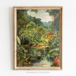 Vintage Dschungel Kunstdruck - Regenwald Wandkunst, Exotische Landschaft, Tropisches Naturdekor, Amazonas Wald Poster, Ernst Haeckel inspirierte Kunst