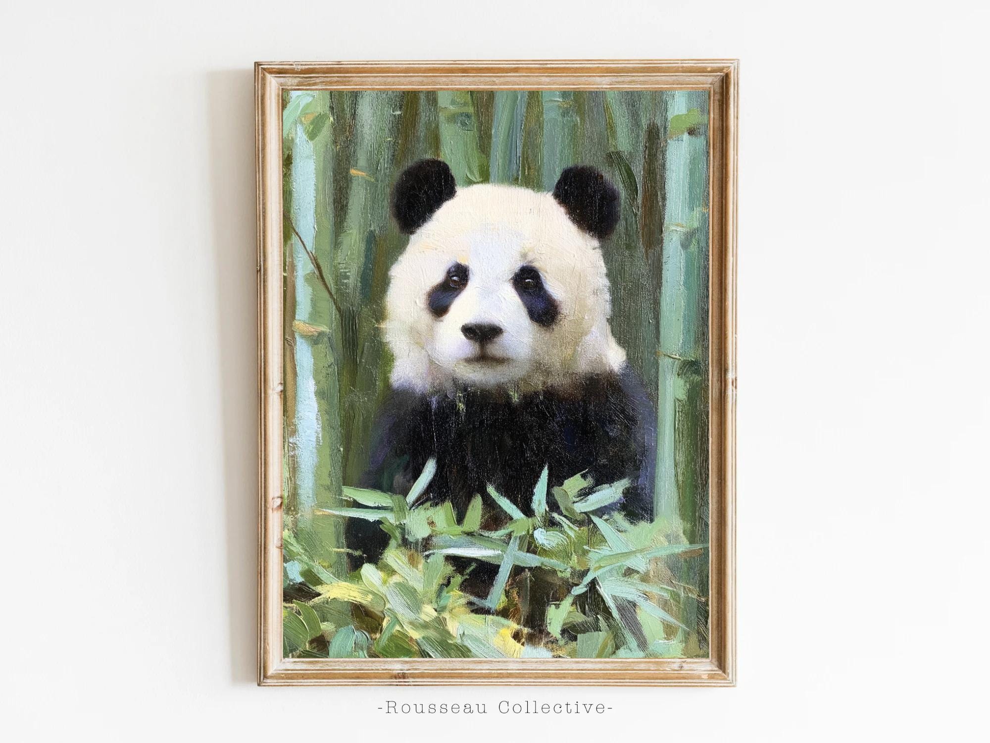 Tropical Boho Panda Bear Art Print - Bamboo Forest Jungle Wall Decor - Etsy