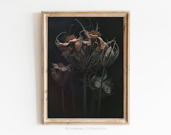 Floral Art Print | Gothic Botanical Dark Academia Wall Art