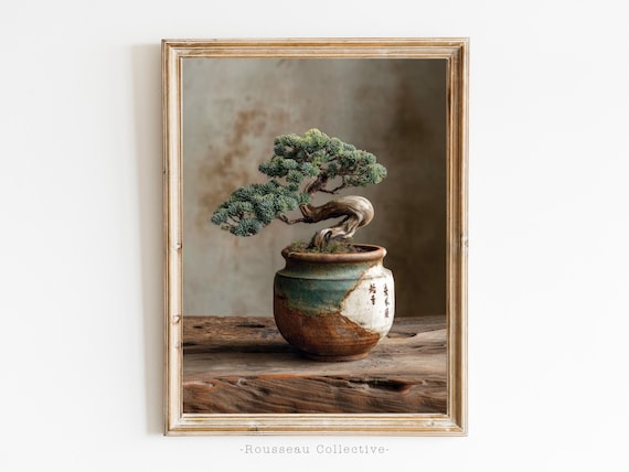 Bonsai Tree Art Print: Wabi Sabi Japanese Zen Decor