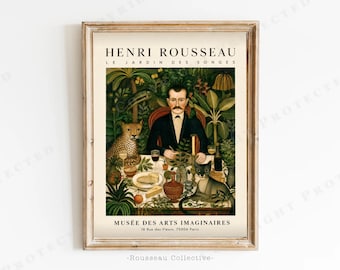 Henri Rousseau Art Print | Le Jardin des Songes Jungle Portrait | Vintage Naturalist Wall Decor