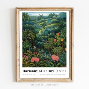 Henri Rousseau Print, Rousseau Poster, Tropical Decor, Botanical Print, Jungle Print, Tropical Wall Art, Animals Forest, Vintage Wall Art