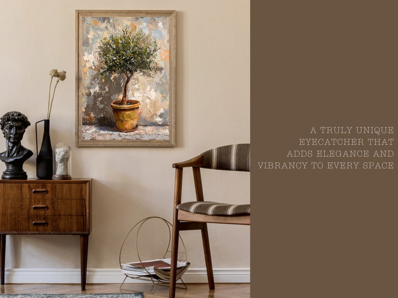 Vintage Olive Tree Art Print, Rustic Farmhouse Print, Flowers Still