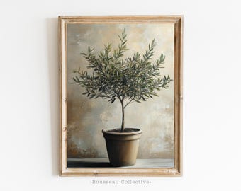 Olive Tree Illustration Art Print: Vintage Botanical Mediterranean Wall Decor