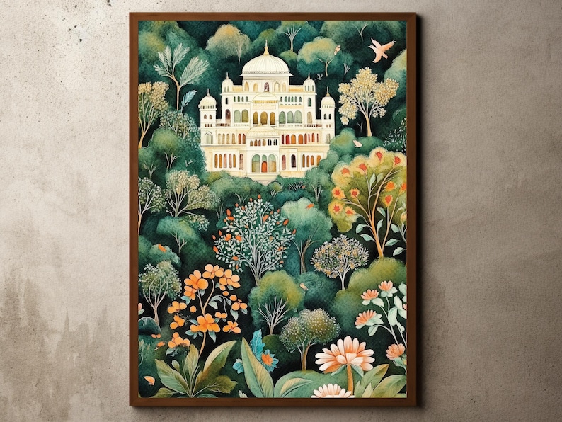 Henri Rousseau Watercolor Art Print, Botanical Jungle Decor, Jungle