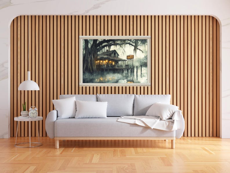 Rustic Bayou Watercolor Art Print: Southern Gothic Home Decor - Etsy