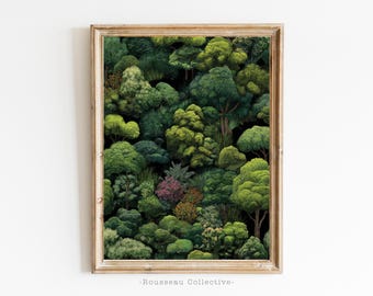 ジャングルの絵、横長形式、ファインアートプリント、トロピカルな装飾