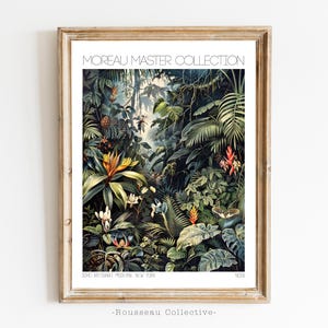 Henri Rousseau Art Print Poster, Tropical Decor, Botanical Print, Jungle Print, Exotic Jungle Poster, Animals Forest, Vintage Wall Art