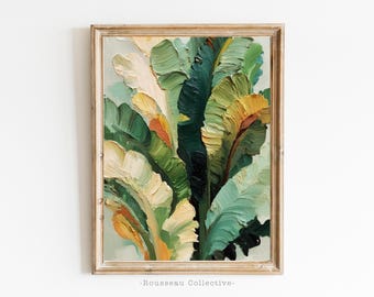Banana Plant Leaf Art Print: Tropical Jungle Rainforest Wall Decor