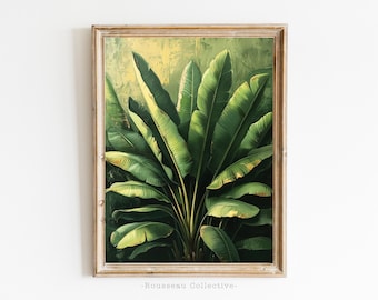 Vintage Palm Leaf Art Print, Tropical Jungle Wall Decor