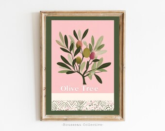 Olive Tree Art Print: Minimalist Botanical Illustration