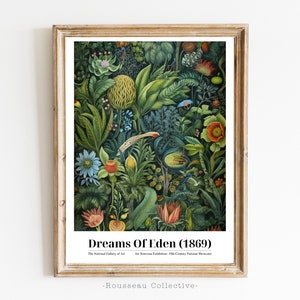 Botanischer Garten Kunstdruck, Jugendstil Poster des 19.Jh., Exotische Blumen Illustration, Vintage Pariser Wanddekoration, Fine Art Reproduktion