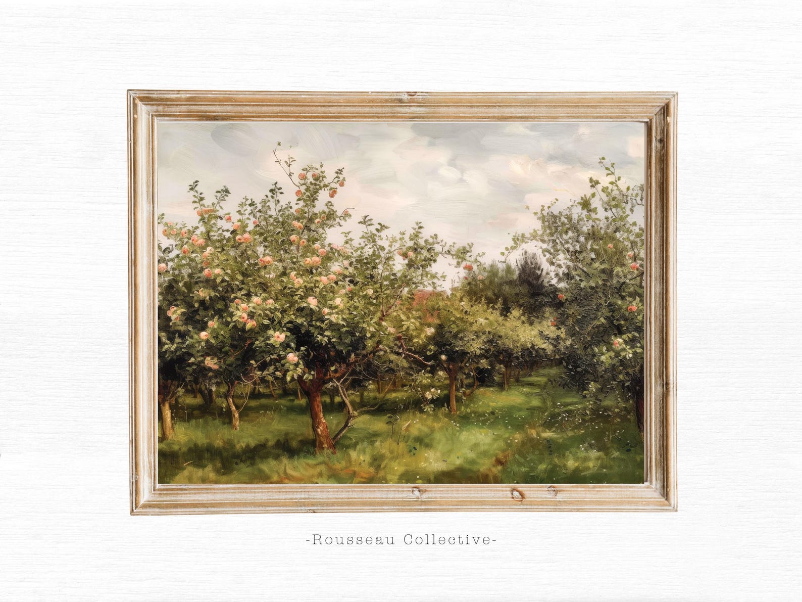 Apple Orchard Art Print: Vintage Countryside Landscape Wall Decor - A4 21x29.7 cm / 8x12″