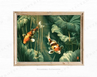 Classic Japengo Koi Fish Art Print | Japanese Woodblock Style Wall Art