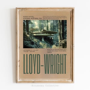 Frank Lloyd Wright Inspired Architecture Print: Mid-Century Modern Organic House
