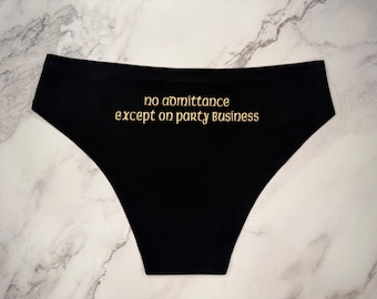 No Admittance Except on Party Business Cheeky Brief Underwear | Fantasy Lingerie | Fellowship Inspired Gift for Her | Middle Earth Fan Gift