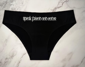 Speak Friend and Enter Cheeky Brief Underwear | Fellowship Inspired Fantasy Lingerie | Middle Earth Gift for Her | Fellowship Fan Gift