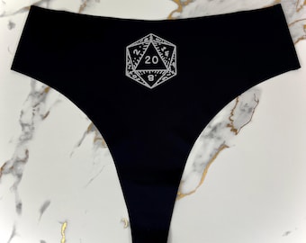 Dungeons and Fantasy Themed Thong. Roll for Endurance. Dragons and Fantasy Gift for her. Dungeon Master. D20. D&D Themed Thong.
