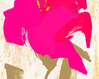 Acrylic Painting "Poppy". Hand-painted digital art, fine art print, download, oil, portrait format, poster, picture, living room, bedroom, hallway