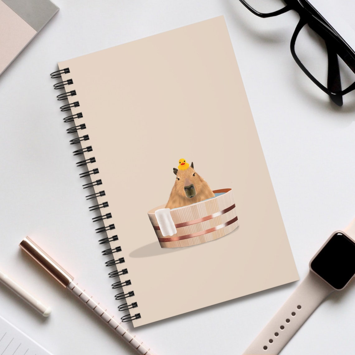 Cute Capybara Spiral Journal. Adorable Animal Print Notebook in 4 Types ...
