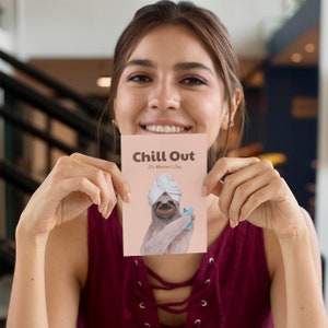 Carte de paresseux pour la fête des mères au spa : envoyez des vœux chaleureux et encouragez maman à se détendre avec cette adorable carte de voeux sur le thème du paresseux !